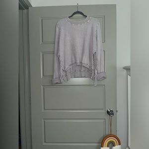 Free People waffle thermal shirt in lilac